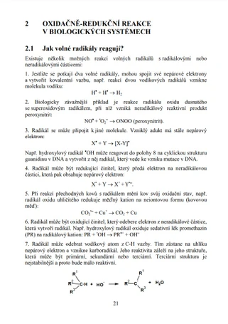 Reaktivní kyslíkové radikály, přírodní antioxidanty a jejich zdravotní účinky