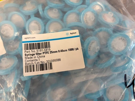 Agilent SF, PTFE, 25 mm, 0,45 µm stříkačkové filtry, 5191-5915 (Nové)