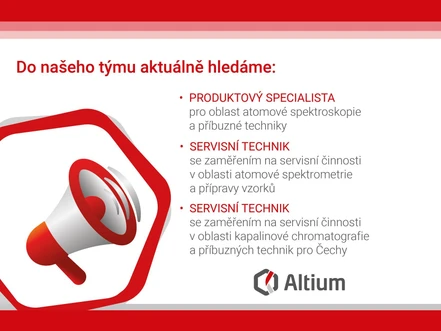 Kariéra Altium: Servisní pozice HPLC a Atomová spektroskopie