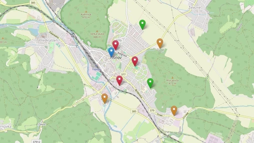 Jaké jsou zdroje znečistění ovzduší v různých částech Tišnova?