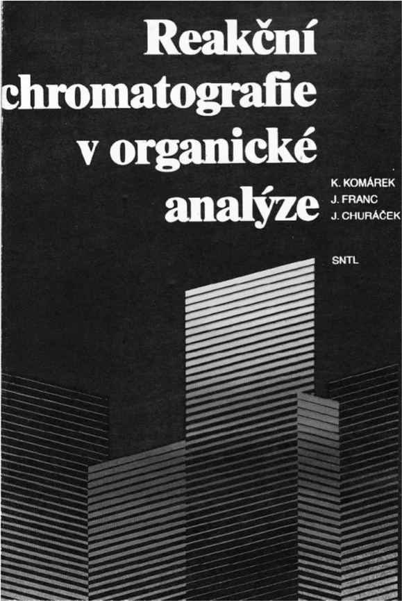 ČSHS: Obr. 2: Přebal knihy Reakční chromatografie v organické analýze, jejímž spoluautorem je Jaroslav Franc. Kniha vyšla v roce 1989 a shrnuje základní poznatky v této oblasti chromatografie (2)