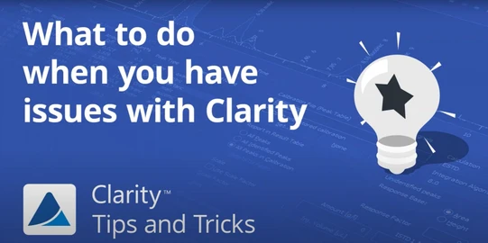 Řešení problémů s chromatografickým softwarem Clarity