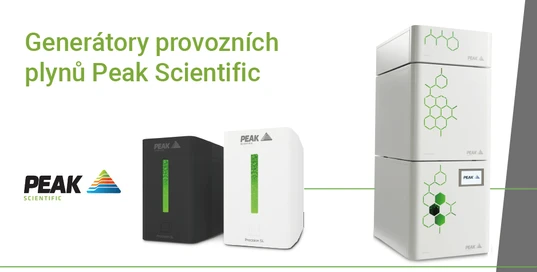 Generátory provozních plynů Peak Scientific pro analytickou instrumentaci