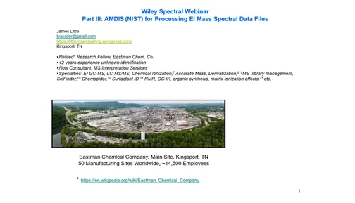 Efektivní využití databází EI hmotnostních spekter při identifikaci neznámých látek - část III: AMDIS (NIST) pro zpracování souborů s EI hmotnostními spektry