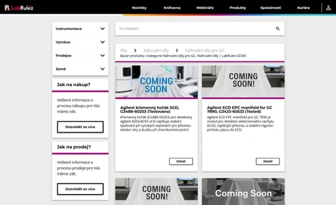 Náhradní díly pro plynovou chromatografii (GC)