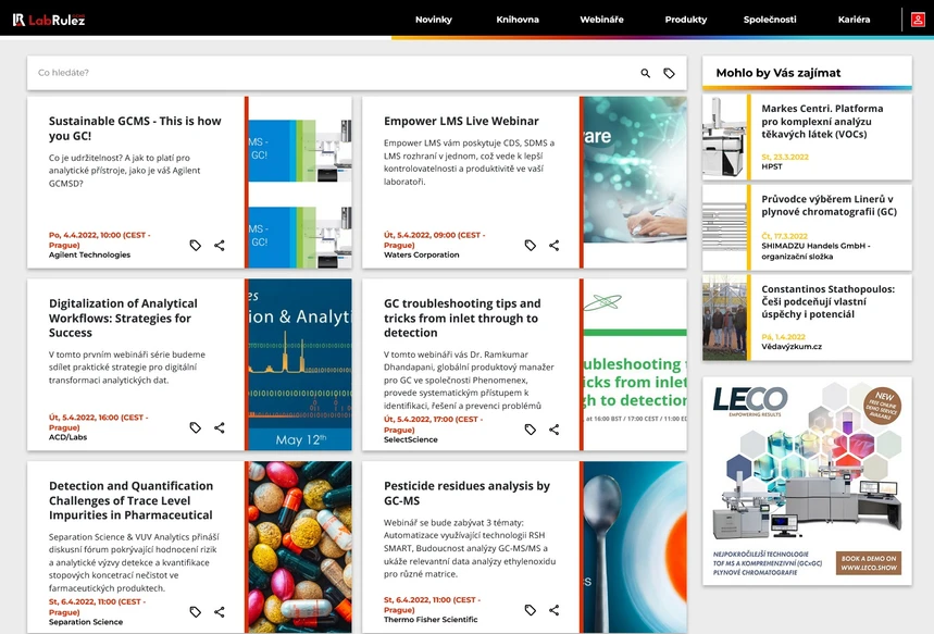<p>LabRulez: GC a GC/MS webináře týden 14/2022</p>
