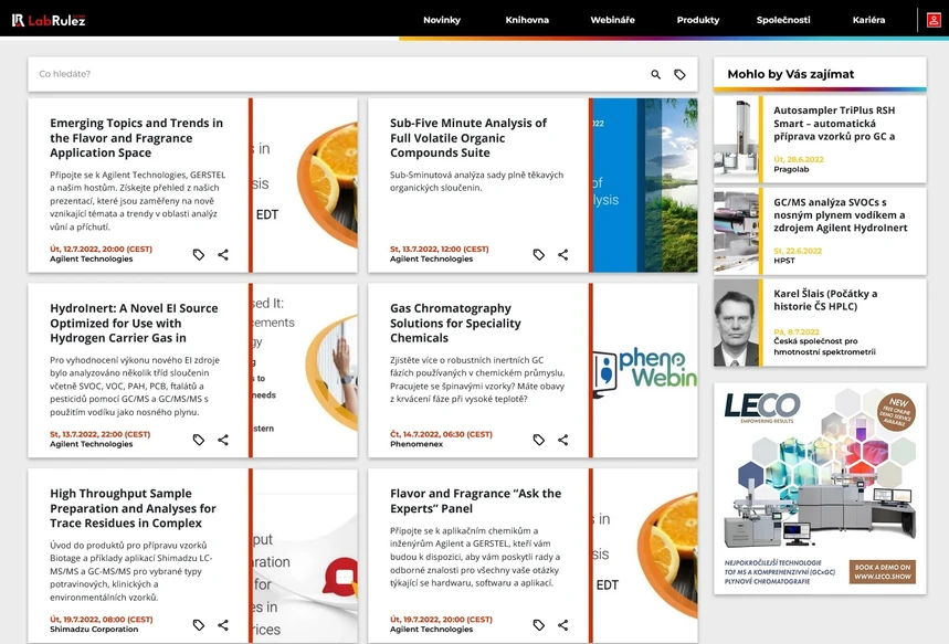 <p>LabRulez: GC a GC/MS webináře týden 28-29/2022</p>
