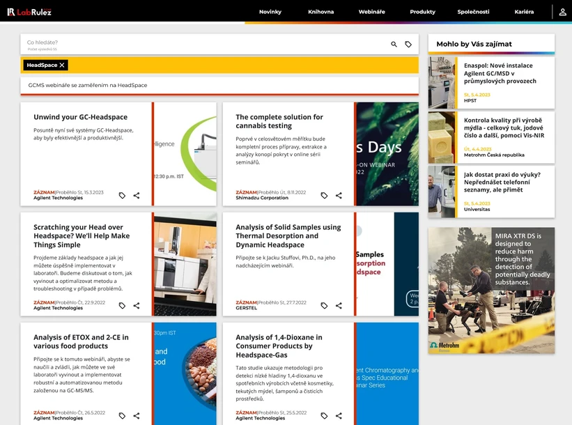<p>LabRulez: HeadSpace v plynové chromatografii (Webináře 2022)</p>
