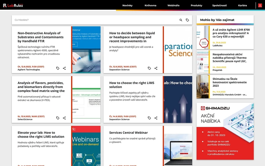<p>LabRulez: Webináře LabRulezGCMS týden 37/2023</p>
