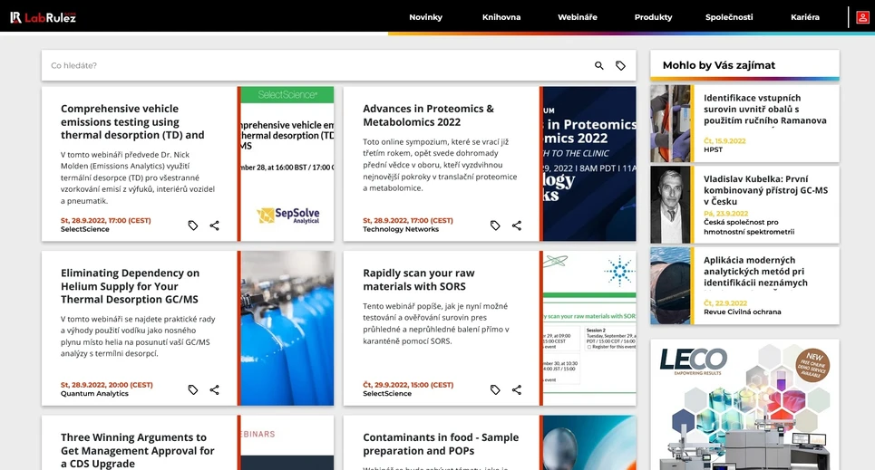 <p>LabRulez: Webináře LabRulezGCMS týden 39/2022</p>
