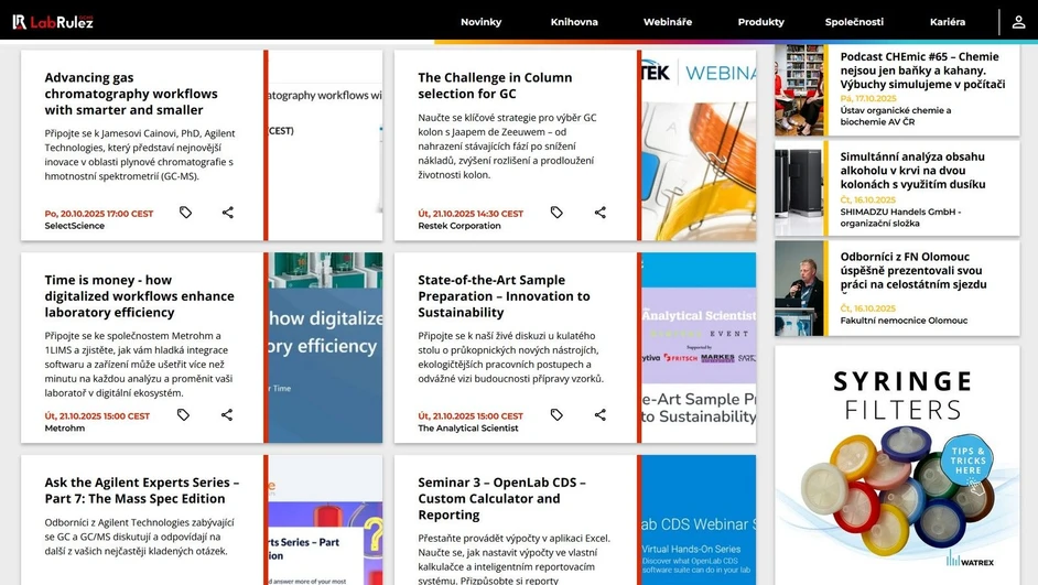 <p>LabRulez: Webináře LabRulezGCMS týden 43/2025</p>