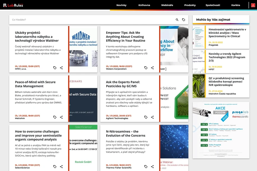 <p>LabRulez: Webináře LabRulezGCMS týden 44/2022</p>
