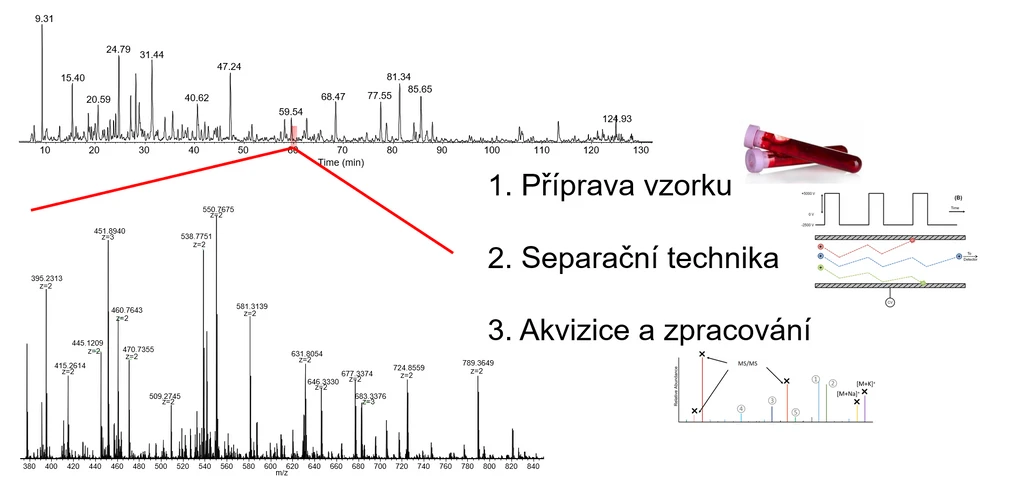 Pragolab: Obr. 3: Tři základní důležité oblasti doplňující měření na orbitální pasti nutné k úspěšné necílené analýze v klinické praxi