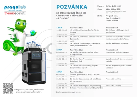 Pragolab Praktický kurz Škola SW Chromeleon 7 při využití v LC/IC/GC