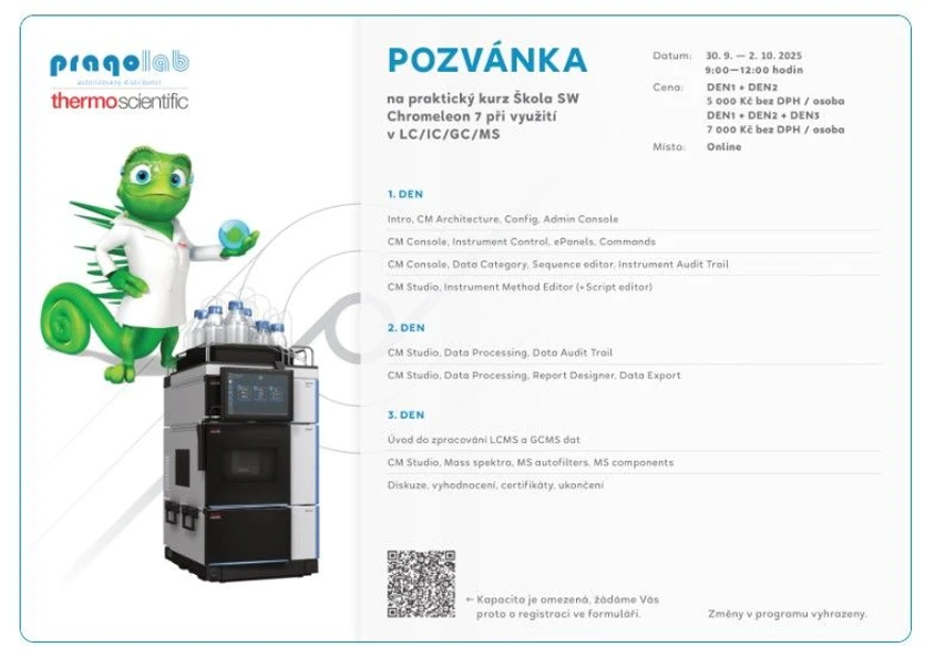 Praktický kurz Škola SW Chromeleon 7 při využití v LC/IC/GC/MS - online
