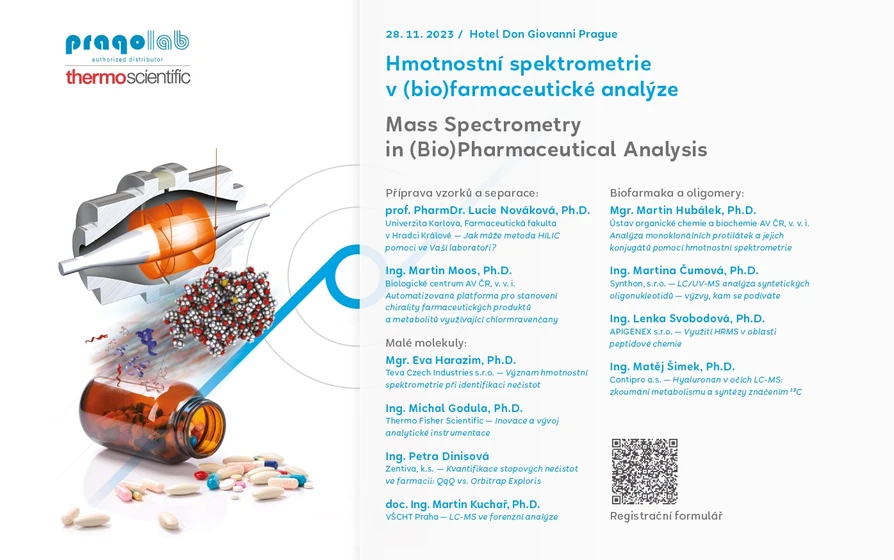 Pragolab: Seminář: Hmotnostní spektrometrie v (bio)farmaceutické analýze