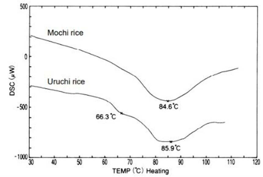 Pragolab: Vaříme s termickou analýzou - Obr. 5 Původ a termální historie potravin (rýže)