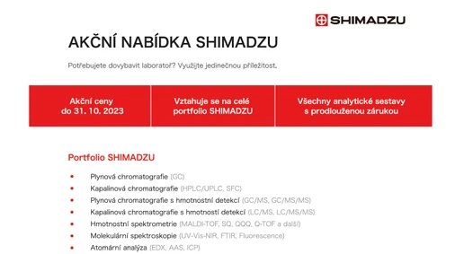 Akční nabídka Shimadzu (GC, GC/MS, FTIR a další)
