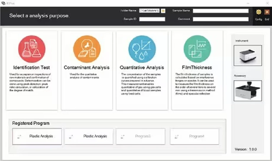 Shimadzu: Analyzátor plastů IR Pilot, speciální program pro IRSpirit