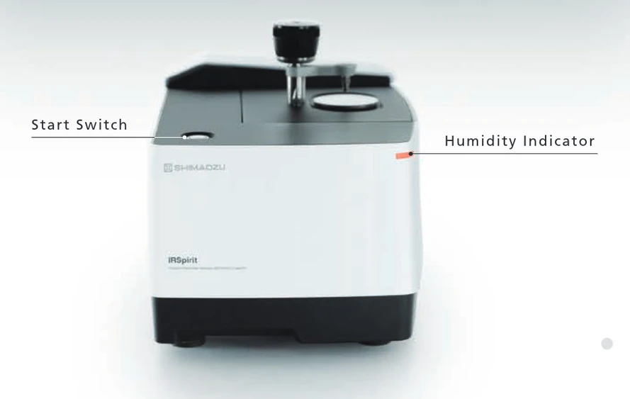 Shimadzu: Umístění vypínače a indikátoru vlhkosti