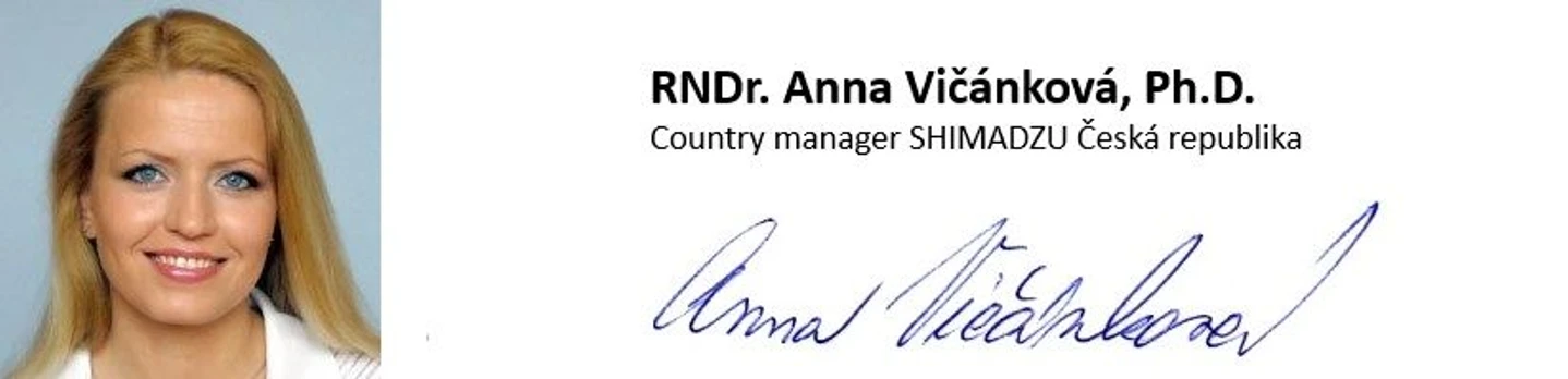 Shimadzu: RNDr. Anna Vičánková, Ph.D. (Country manager SHIMADZU Česká republika)