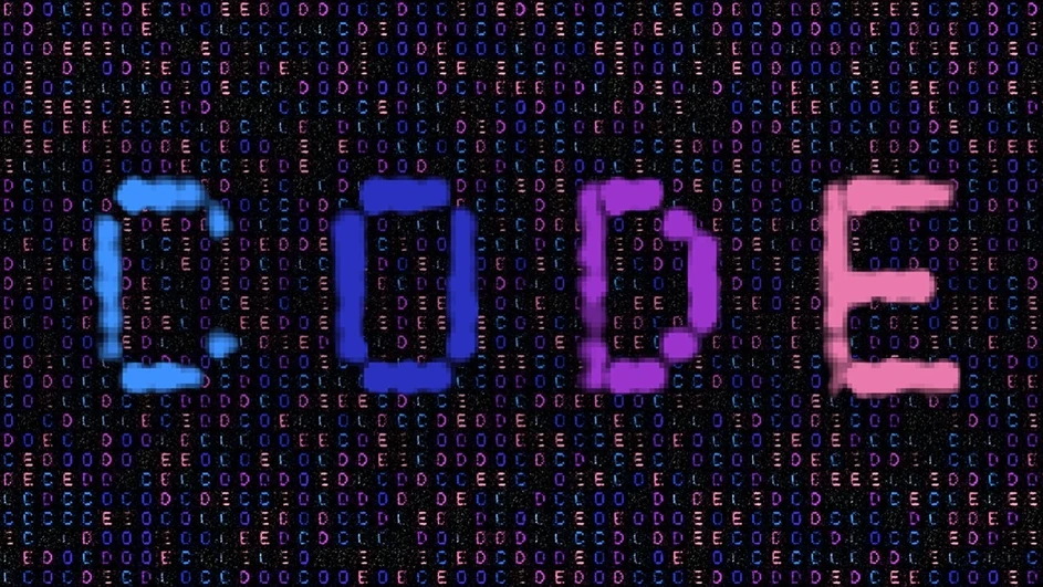 ÚOCHB/Tomáš David: Vědci pomocí sady molekul obsahujících dva různé lanthanoidy zakódovali obraz slova CODE, který následně přečetli pomocí magnetické rezonance (umělecké zpracování)