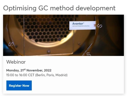 Optimising GC method development