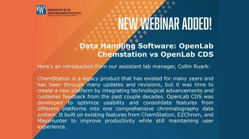 Data Handling Software: OpenLab Chemstation vs OpenLab CDS