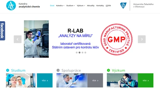 Spuštění nových stránek katedry analytické chemie, PřF UP v Olomouci
